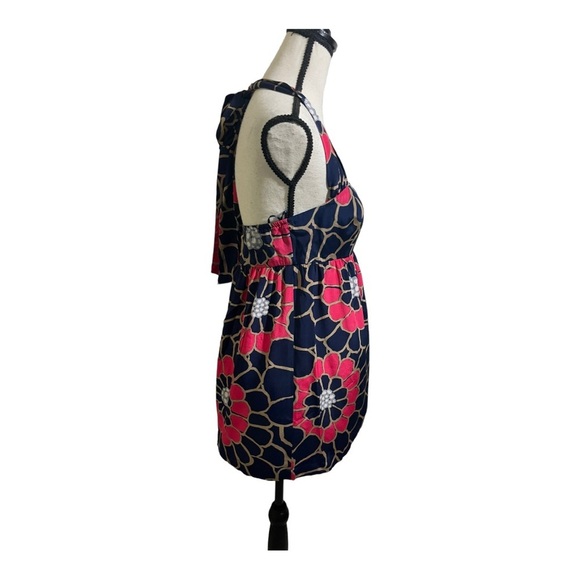 Tabitha womens silk halter neck zipper side baby doll floral blouse size 6 - Picture 4 of 10